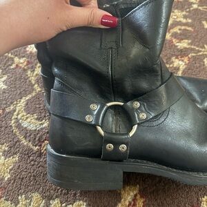 Harley Davidson Riding Black Leather Ankle Boots